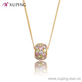 32413-Best Selling Crystal Ball Diamond CZ 18k Gold Plated Jewelry Pendant Necklace